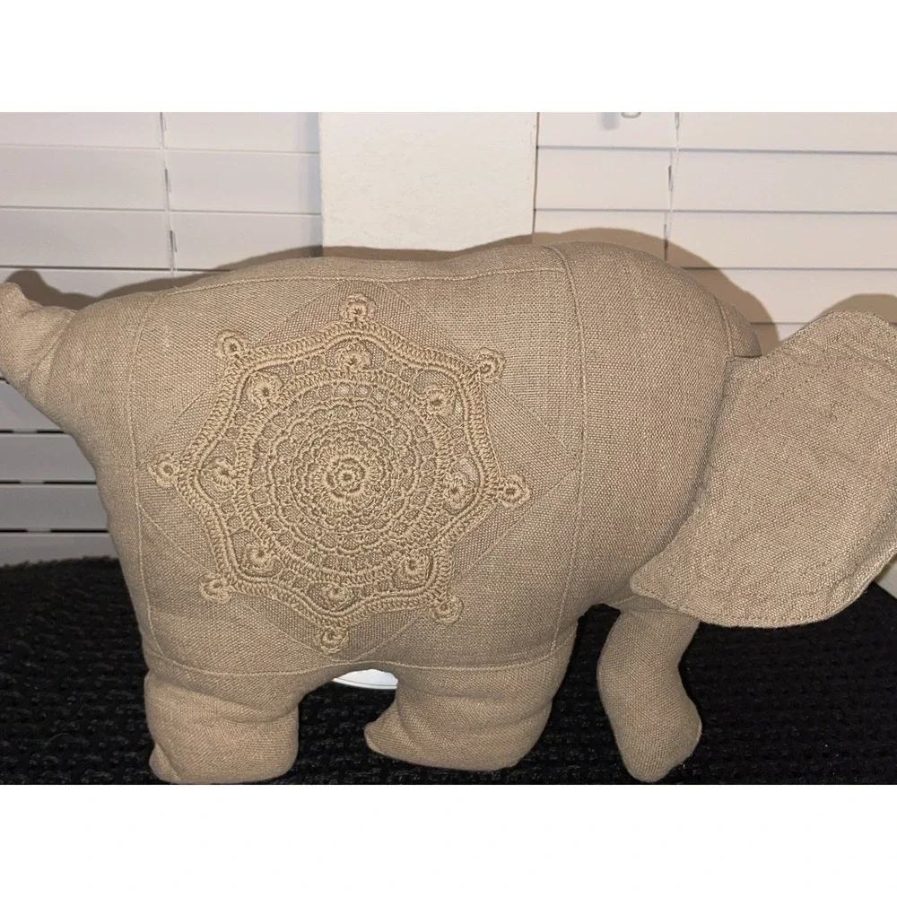 Fair‎ Trade Elephant Decorative Throw Pillow BOHO Crochet